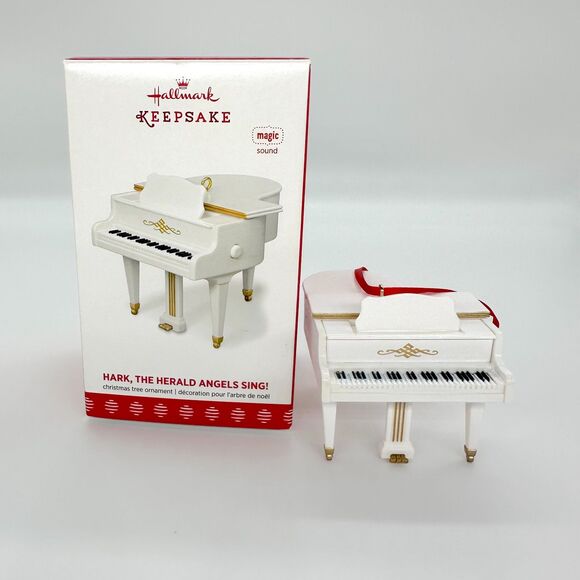 Hallmark Keepsake Hark The Herald Angels Sing Piano Ornament Magic Sound 2017 - Picture 1 of 10